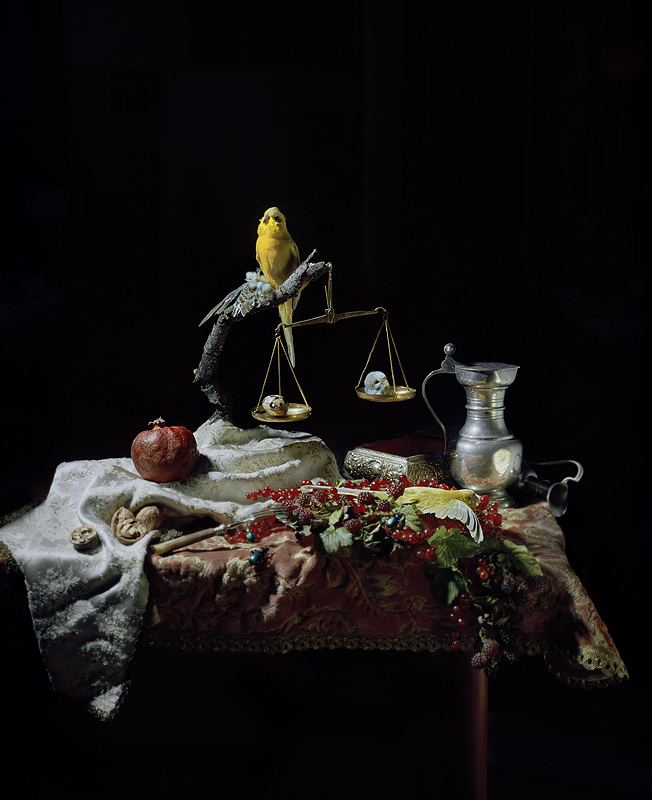 Still life with budgies