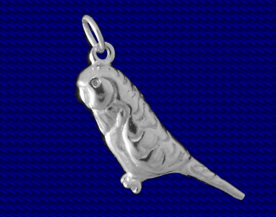 Sterling silver Budgie charm 31c